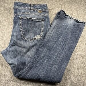 Silver Jeans Womens 22x32 Blue Julia Boot Cut‎ Distress Dark Wash Western Glove